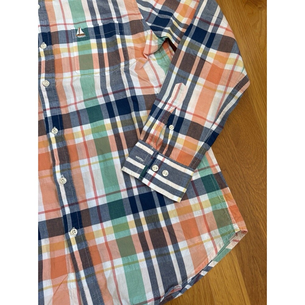 Kiel James Patrick Shirt Mens M Patchwork Multicolor Indian Madras Button Down - Picture 2 of 8